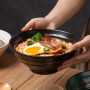 YUN TAO Set de 4 Bols à Ramen en Céramique (1040 mL) - Grands Bols Japonais pour Salade, Udon, Soba, Pho, Pâtes et Soupes Noodle
