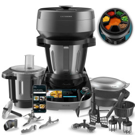 Cecotec Robot de Cuisine Multifonction avec Distributeur d'Aliments Mambo CooKing Total Gourmet. 2200 W, 45 Fonctions, Recettes 