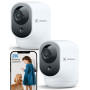 COCOCAM 2PCS 2K Camera Surveillance WiFi Interieur sans Fil Pan/Tilt à Batterie 5200mAh, pour de Bébé/Animaux/Sécurité Domestiqu