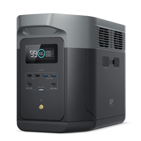 Station électrique portable EcoFlow DELTA 2 Max, capacité 2048Wh, batterie LFP 3 000 cycles, recharge rapide, puissance de sorti