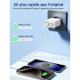 Aioneus Chargeur USB C, 40W 4 Port Prise USBC Chargeur Rapide iPhone, Multi Secteur PD+QC 3.1A Type C Adaptateur pour iPhone 16 