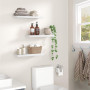 STOREMIC Etagère Murale, Étagères Murales en Bois Blanc 40cm, Étagères Décoratives Lot de 3 avec Grand Rangement pour Salle de C