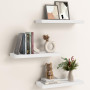 STOREMIC Etagère Murale, Étagères Murales en Bois Blanc 40cm, Étagères Décoratives Lot de 3 avec Grand Rangement pour Salle de C