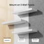 STOREMIC Etagère Murale, Étagères Murales en Bois Blanc 40cm, Étagères Décoratives Lot de 3 avec Grand Rangement pour Salle de C