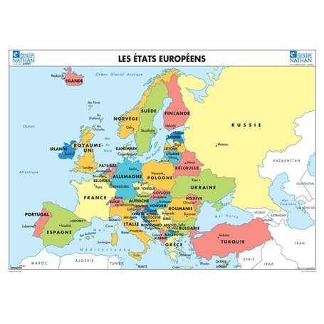 Carte L'Europe : Relief/Etats