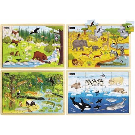 Puzzle bois Les animaux du monde