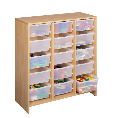 Meuble haut 15 bacs incol. hêtre