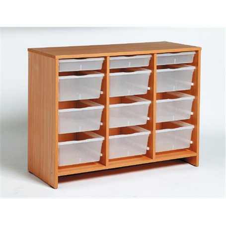 Meuble moyen à 12 bacs incolores