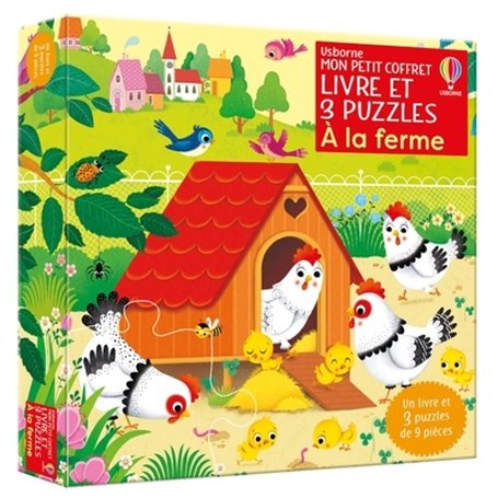 A la ferme - Mon petit coffret Livre et 3 puzzles