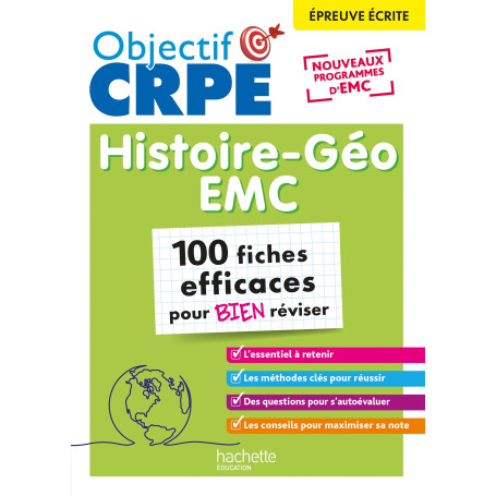 Objectif CRPE 2026 - Histoire Géographie-EMC - 100 fiches efficaces pour bien réviser - ép. écrite