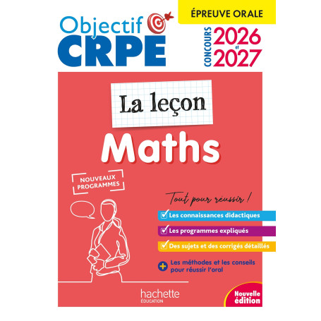Objectif CRPE 2026-2027 - Maths - La leçon -  épreuve orale d'admission