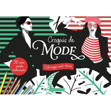 Cartes postales à colorier : Croquis de mode