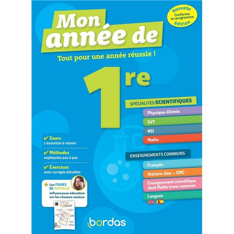 Mon Année de 1re Spécialités Sciences + Enseignements communs