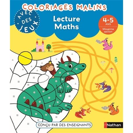 Coloriages malins avec des jeux - Lecture Maths 4-5 ans MS