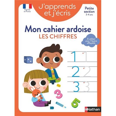 J'apprends et j'écris - Mon cahier ardoise Les chiffres PS