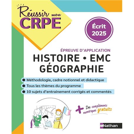 CRPE Histoire Géo EMC - épreuve écrite d'application - nouveau concours 2025
