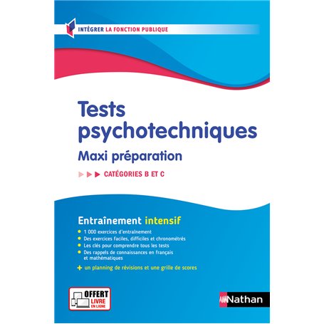 Tests psychotechniques - Maxi préparation - Concours de catégories B et C - N° 55