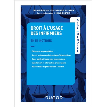 Aide-mémoire - Droit à l'usage des infirmiers