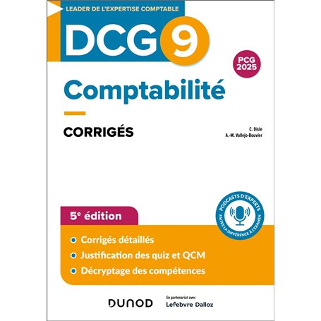 DCG 9 - Comptabilité - Corrigés - 5e éd.