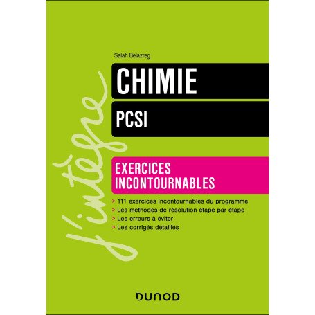 Chimie Exercices incontournables PCSI