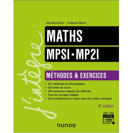 Maths MPSI-MP2I - Méthodes et Exercices - 6e éd.