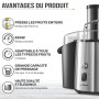 Twinzee Centrifugeuse Extracteur de Jus 850W, Large Bouche (75 mm) - Centrifugeuse Fruits et Legumes, Pieds Anti-Dérapants