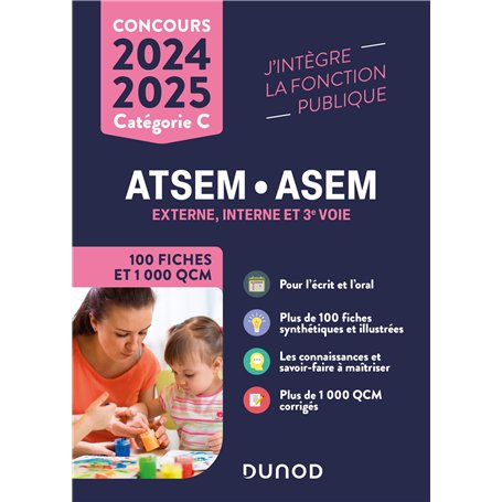 Concours ATSEM/ASEM - 100 Fiches et 1 000 QCM - 2024-2025