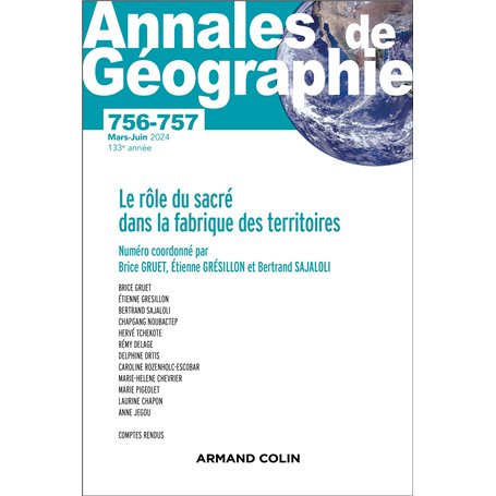 Annales de géographie - N°756-757 2-3/2024