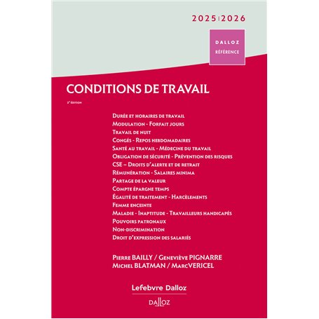 Conditions de travail 2025/26 - Durée Rémunération Santé et sécurité