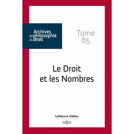 Le Droit et les Nombres - Tome 65 - Tome 65