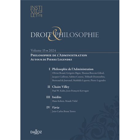 Droit & Philosophie. Volume 15