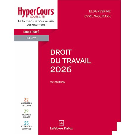 Droit du travail 2026. 19e éd.