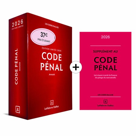 Code pénal 2026 annoté. Édition limitée. 123e éd. + Supplément "loi narcotrafic" inclus