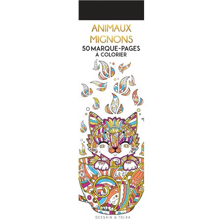 Animaux mignons - 50 marque-pages à colorier