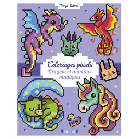 Coloriages pixels - Dragons et animaux magiques