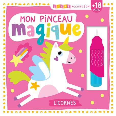 LIVRE ACCORDEON - MON PINCEAU MAGIQUE - LICORNES