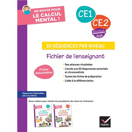 En route pour le calcul mental ! CE - Ed. 2025 - Fichier enseignant