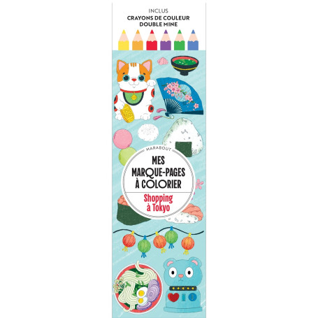 Mes marque-pages à colorier - Shopping à Tokyo