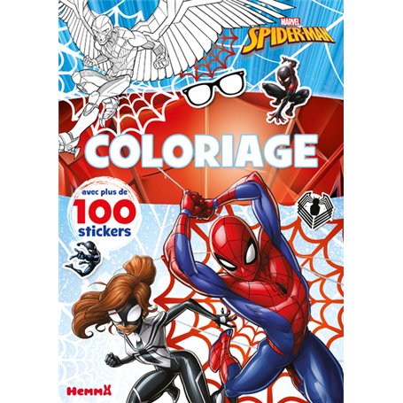 Marvel Spider-Man - Coloriage avec plus de 100 stickers (Spider-Man et Spider-Girl)