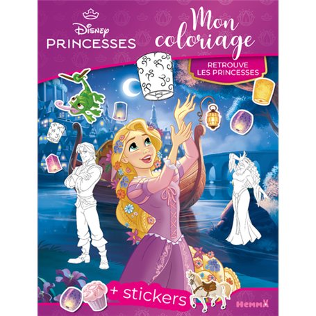 Disney Princesses - Mon coloriage - Retrouve les princesses - + stickers
