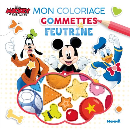 Disney Mickey et ses amis - Mon coloriage gommettes en feutrine