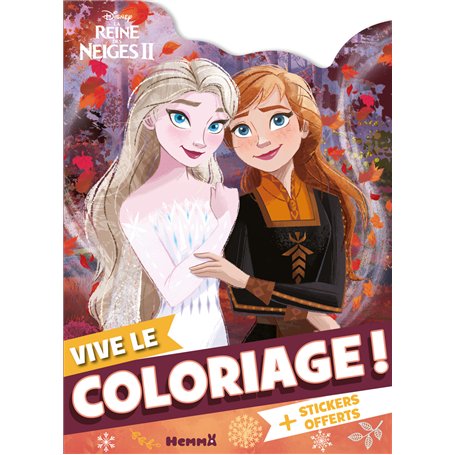 Disney La Reine des Neiges 2 - Vive le coloriage ! (Elsa et Anna feuilles) - + Stickers offerts
