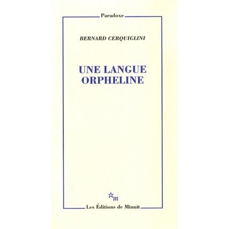 Une langue orpheline 25,44 €