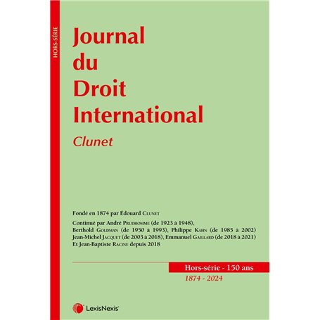 Journal du droit international - Clunet - 150 ans
