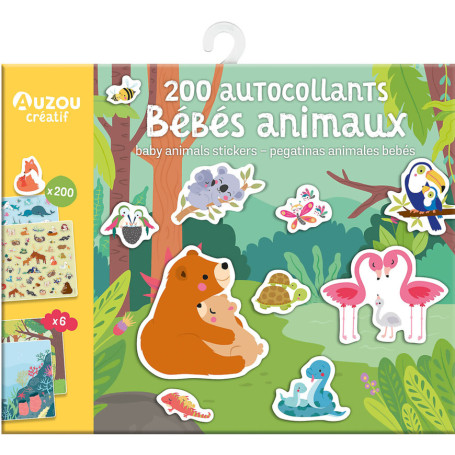 MA POCHETTE D'ARTISTE - 200 AUTOCOLLANTS BEBES ANIMAUX