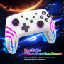 Manette de commutation, lumières RVB changeables, manette Switch Pro avec réveil/joysticks précis, gyroscope 6 axes/double shock