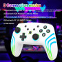 Manette de commutation, lumières RVB changeables, manette Switch Pro avec réveil/joysticks précis, gyroscope 6 axes/double shock