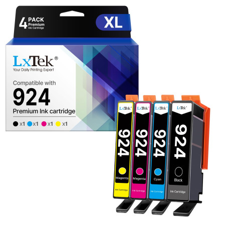 LxTek 924 Cartouches d'encre pour HP 924 Cartouches Compatibles pour HP OfficeJet 8120e 8122e 8124e 8125e pour OfficeJet Pro 813