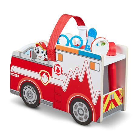 Melissa & Doug Paw Patrol La Pat' Patrouille Caddie de Sauvetage en Bois de Marcus | Jeux d'imitation | Super Cadeau pour Un gar