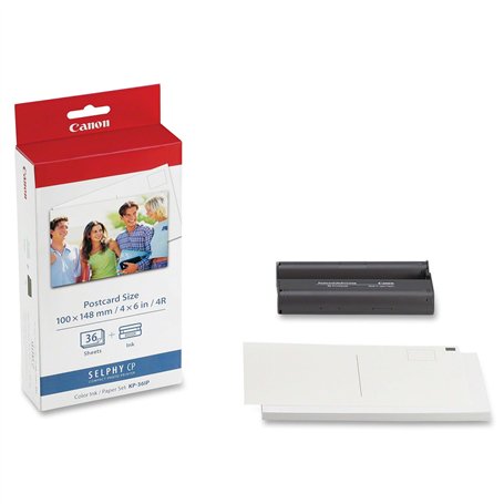 Canon - Kit d'encre/Papier - 10 cm x 15 cm - 36 pièces - A5 Blanc - 10.16 x 15.24 cm